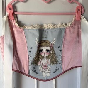 Kawaii Lolita Satin Corset by Fashion Monster House. Size M. NWOT. Coquette.